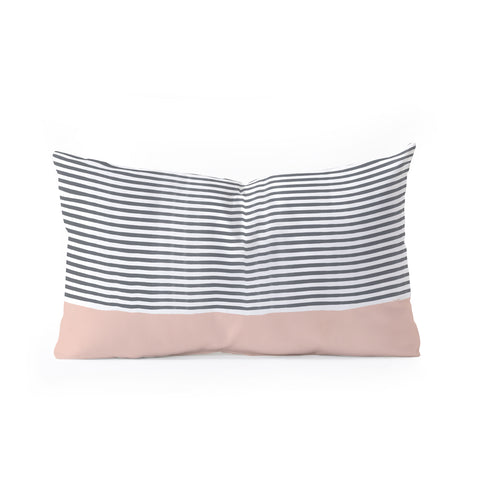 Hello Twiggs Watercolor Stripes Blush Oblong Throw Pillow
