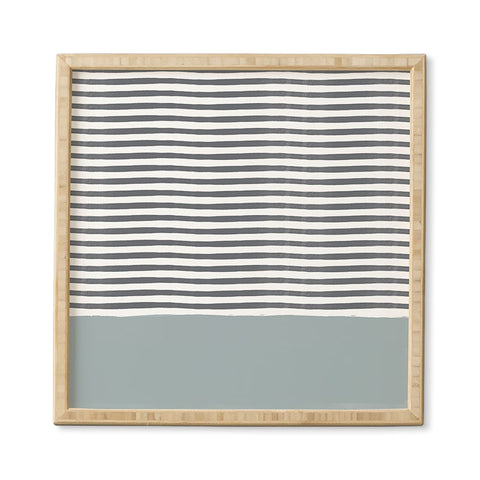 Hello Twiggs Watercolor Stripes Grey Framed Wall Art