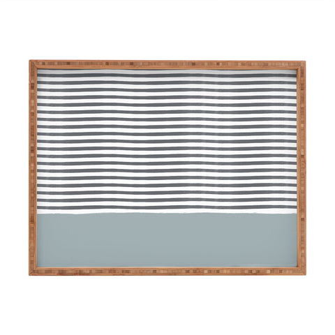 Hello Twiggs Watercolor Stripes Grey Rectangular Tray
