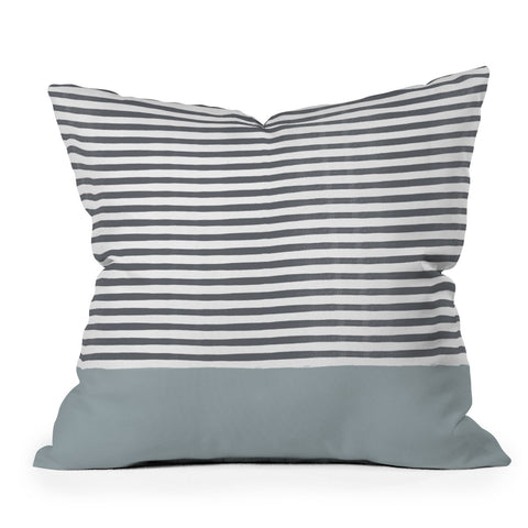 Hello Twiggs Watercolor Stripes Grey Throw Pillow