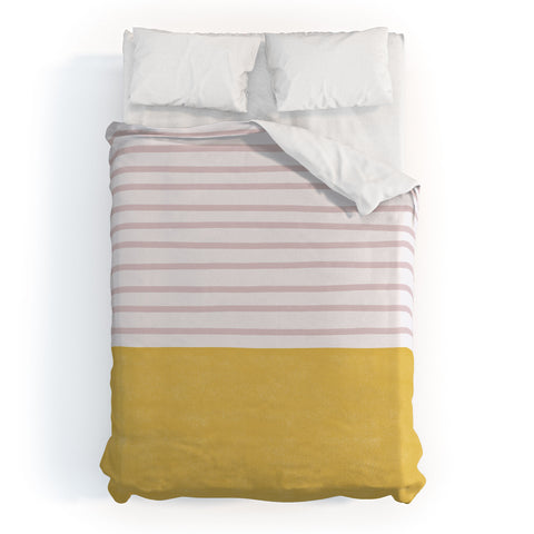 Hello Twiggs Watercolor Stripes Soft Pink Duvet Cover