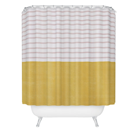 Hello Twiggs Watercolor Stripes Soft Pink Shower Curtain