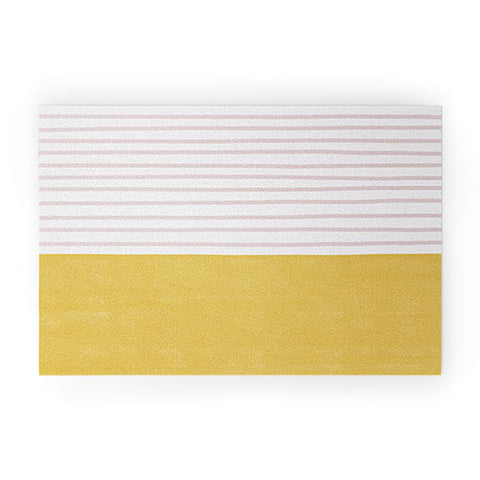 Hello Twiggs Watercolor Stripes Soft Pink Welcome Mat