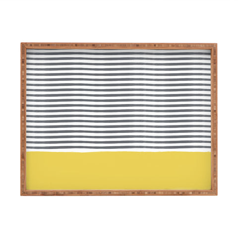 Hello Twiggs Watercolour Stripes Mustard Rectangular Tray