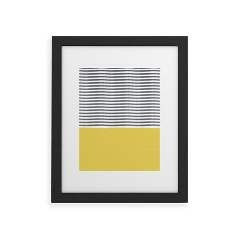 Hello Twiggs Watercolour Stripes Mustard Framed Art Print