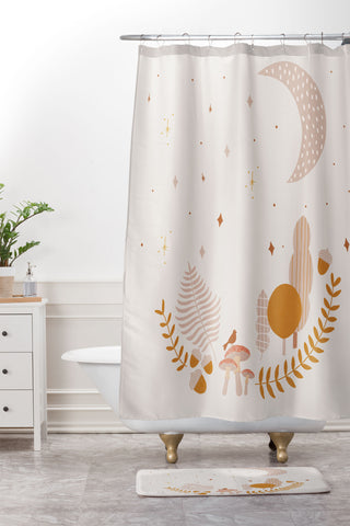 Hello Twiggs Woodland Dreams Shower Curtain And Mat