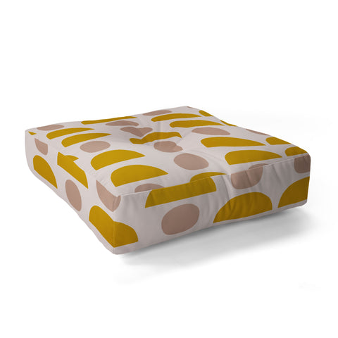 Hello Twiggs Yellow Blush Shapes Floor Pillow Square