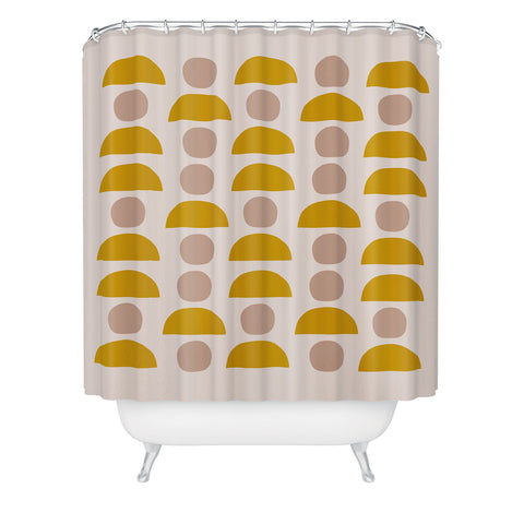 Hello Twiggs Yellow Blush Shapes Shower Curtain