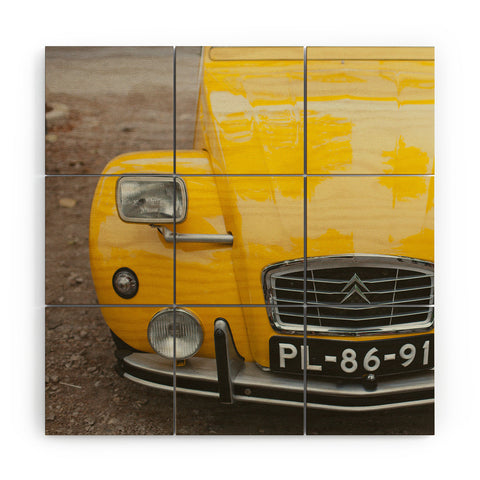 Hello Twiggs Yellow Car Wood Wall Mural