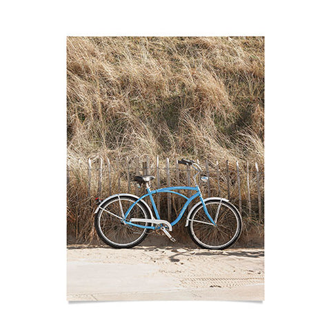 Henrike Schenk - Travel Photography Blue Beach Bike In Holland Photo Dutch Grass Dunes Summer Holiday Poster