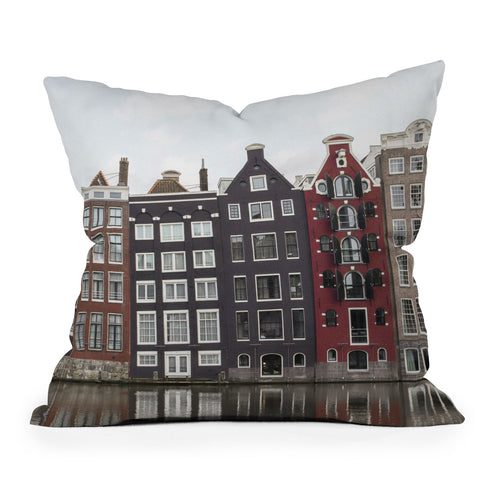 Henrike Schenk - Travel Photography Buildings In Amsterdam City Picture Dutch Canals Throw Pillow
