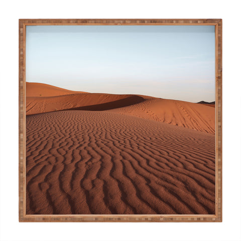 Henrike Schenk - Travel Photography Fine Desert Structures Photo Sahara Desert Morocco Square Tray