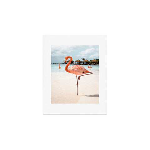 Henrike Schenk - Travel Photography Pink Flamingo Beach Photo Aruba Island Tropical Summer Bird Art Print
