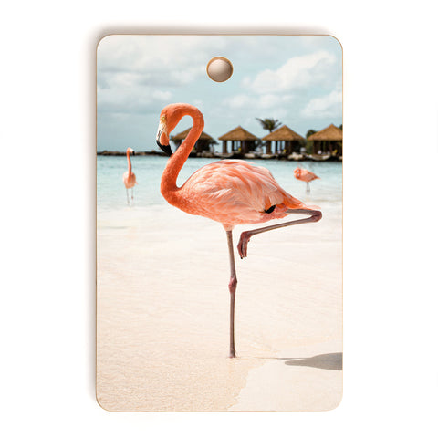 Henrike Schenk - Travel Photography Pink Flamingo Beach Photo Aruba Island Tropical Summer Bird Cutting Board Rectangle