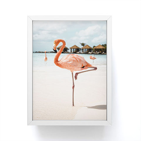 Henrike Schenk - Travel Photography Pink Flamingo Beach Photo Aruba Island Tropical Summer Bird Framed Mini Art Print