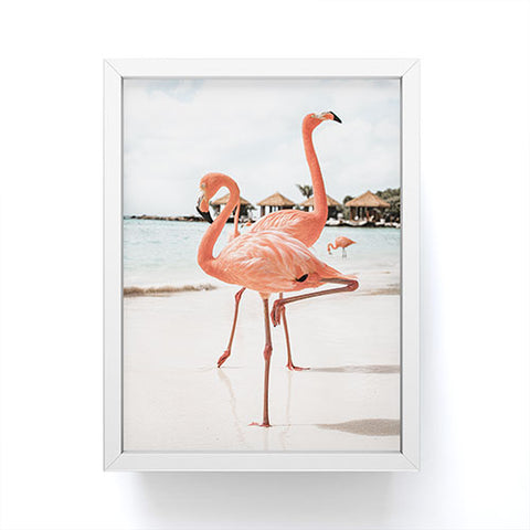 Henrike Schenk - Travel Photography Pink Flamingos On Aruba Island Framed Mini Art Print
