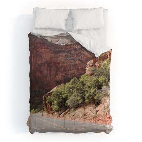 Henrike Schenk - Travel Photography Road Through Zion National Park Photo Colors Of Utah Landscape Comforter