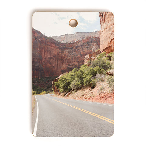Henrike Schenk - Travel Photography Road Through Zion National Park Photo Colors Of Utah Landscape Cutting Board Rectangle