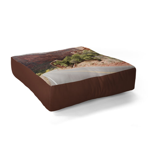 Henrike Schenk - Travel Photography Road Through Zion National Park Photo Colors Of Utah Landscape Floor Pillow Square