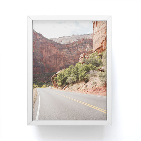 Henrike Schenk - Travel Photography Road Through Zion National Park Photo Colors Of Utah Landscape Framed Mini Art Print