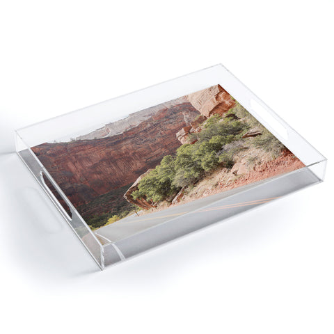 Henrike Schenk - Travel Photography Road Through Zion National Park Photo Colors Of Utah Landscape Acrylic Tray