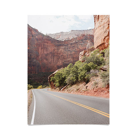Henrike Schenk - Travel Photography Road Through Zion National Park Photo Colors Of Utah Landscape Poster