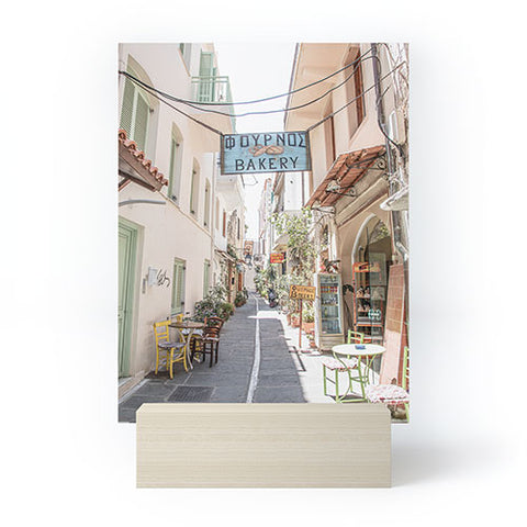 Henrike Schenk - Travel Photography Street In Greece Photo Pastel Village Houses Summer Mini Art Print