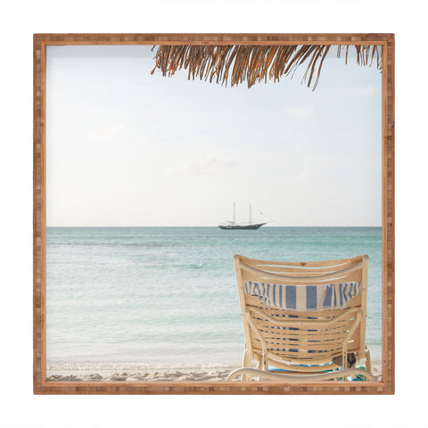 Henrike Schenk - Travel Photography Summer Holiday Beach Photo Aruba Island Ocean View Square Tray