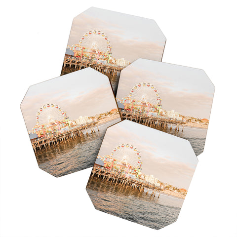 Henrike Schenk - Travel Photography Sunset At Santa Monica Pier Coaster Set