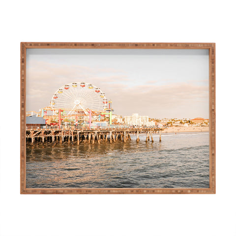 Henrike Schenk - Travel Photography Sunset At Santa Monica Pier Rectangular Tray