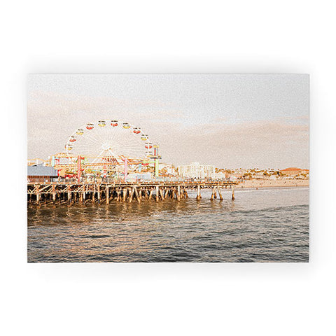 Henrike Schenk - Travel Photography Sunset At Santa Monica Pier Welcome Mat