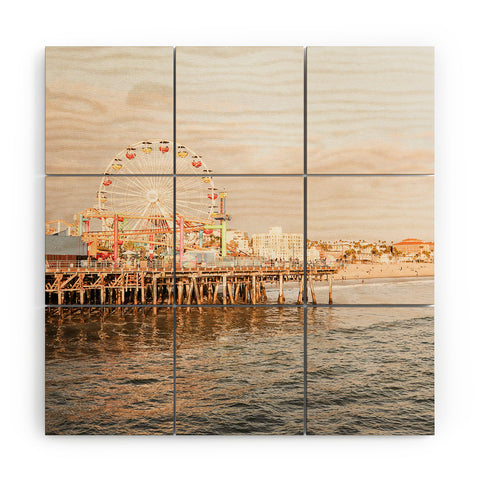 Henrike Schenk - Travel Photography Sunset At Santa Monica Pier Wood Wall Mural