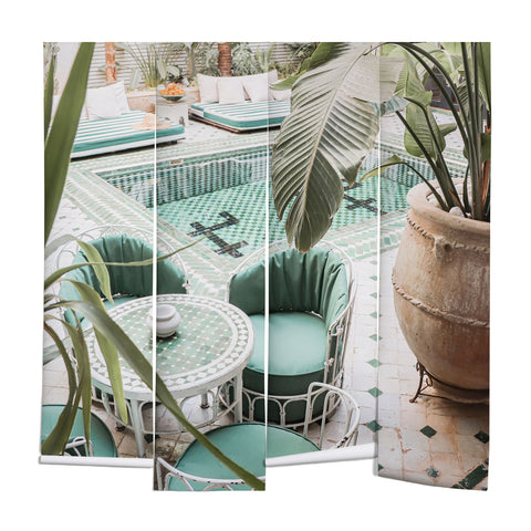 Henrike Schenk - Travel Photography Tropical Plant Leaves In Marrakech Photo Green Pool Interior Design Wall Mural