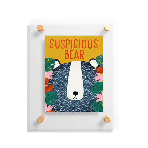 heycoco Suspicious bear Floating Acrylic Print