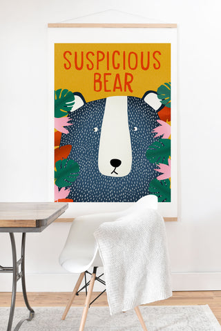 heycoco Suspicious bear Art Print And Hanger