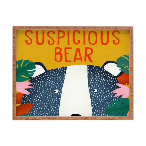 heycoco Suspicious bear Rectangular Tray