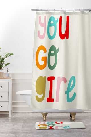 heycoco You go girl II Shower Curtain And Mat