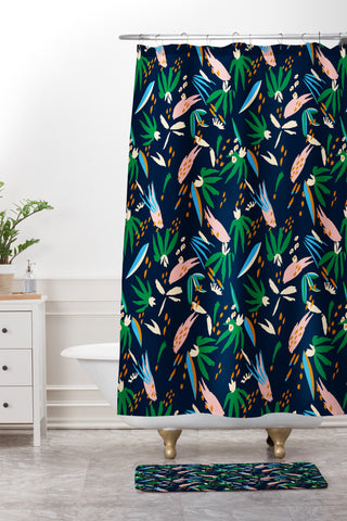 Holli Zollinger ADOBO JUNGLE Shower Curtain And Mat