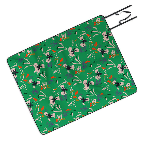 Holli Zollinger ANTHOLOGY OF PATTERN SEVILLE GARDEN GREEN Picnic Blanket