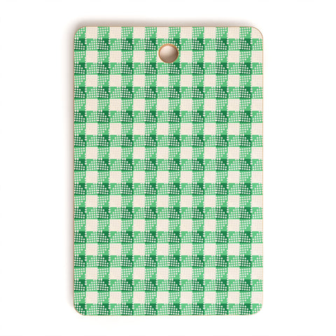 Holli Zollinger ANTHOLOGY OF PATTERN SEVILLE GINGHAM GREEN Cutting Board Rectangle