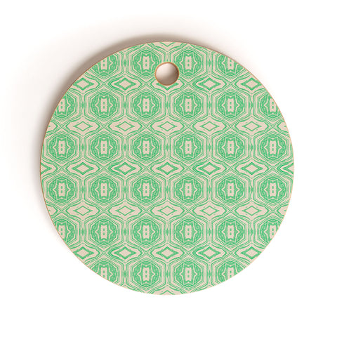 Holli Zollinger ANTHOLOGY OF PATTERN SEVILLE MARBLE GREEN Cutting Board Round