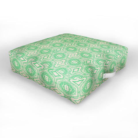 Holli Zollinger ANTHOLOGY OF PATTERN SEVILLE MARBLE GREEN Outdoor Floor Cushion