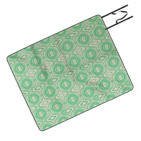 Holli Zollinger ANTHOLOGY OF PATTERN SEVILLE MARBLE GREEN Picnic Blanket