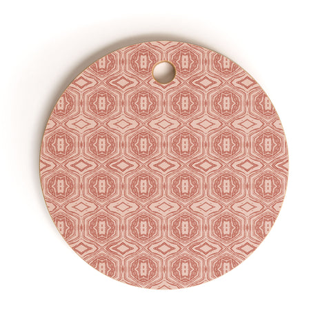Holli Zollinger ANTHOLOGY OF PATTERN SEVILLE MARBLE PINK Cutting Board Round