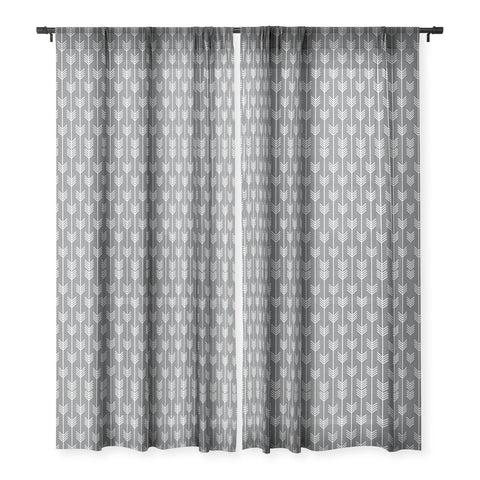 Holli Zollinger Arrows Grey Sheer Window Curtain