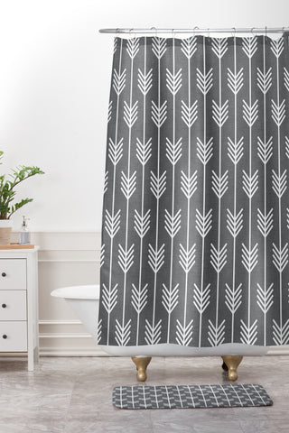 Holli Zollinger Arrows Grey Shower Curtain And Mat