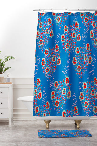 Holli Zollinger Boho Floral Shower Curtain And Mat