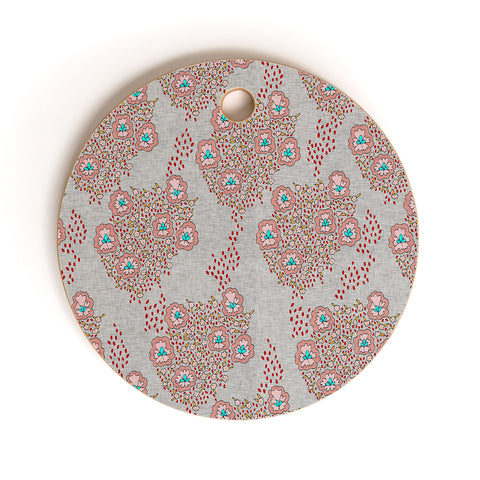 Holli Zollinger Boho Light Floral Cutting Board Round