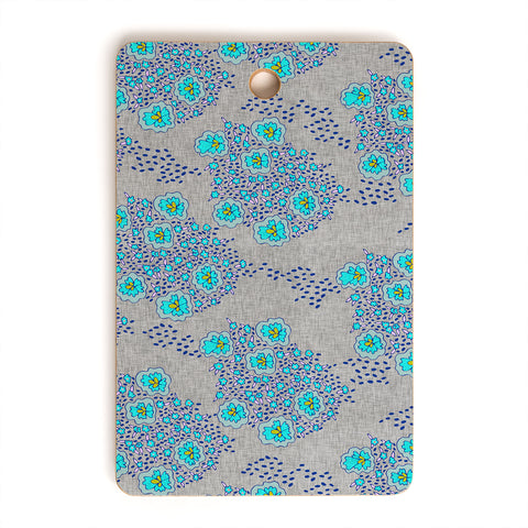 Holli Zollinger Boho Turquoise Floral Cutting Board Rectangle