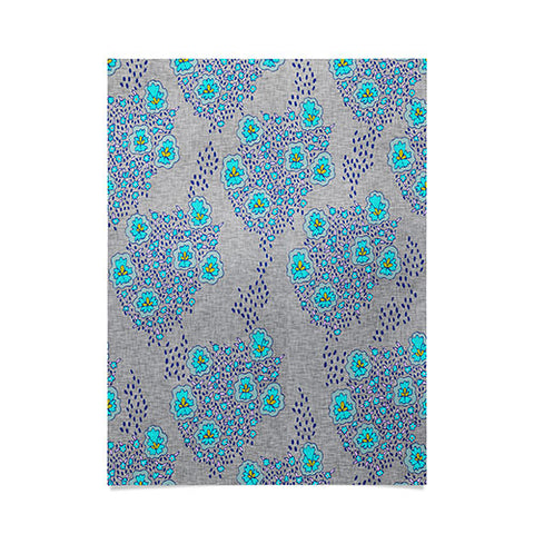 Holli Zollinger Boho Turquoise Floral Poster